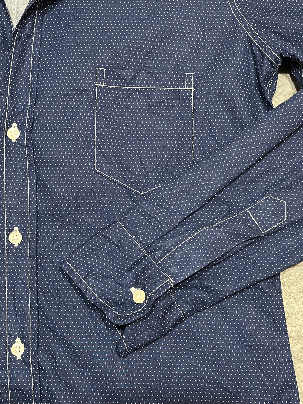 Frank & Eileen Navy Microdot Button-Down Shirt - Picture 4 of 7